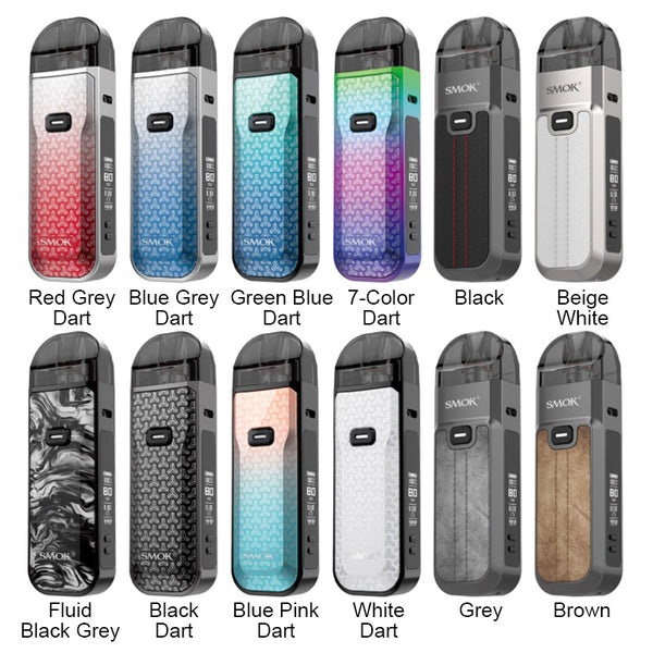 Various colored SMOK vape devices displayed in a grid.