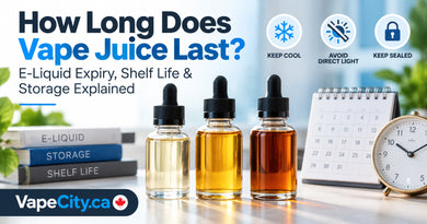How long does vape juice last? E-liquid expiry dates and storage guide from VapeCity Canada | St. John's, NL