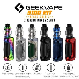 Geekvape Aegis Solo 2 Vape Kit promotional banner on a white background.