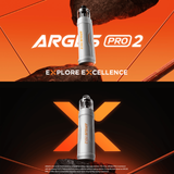 ARGUS PRO 2 vaping device on an orange and black background with 'Explore Excellence' text.