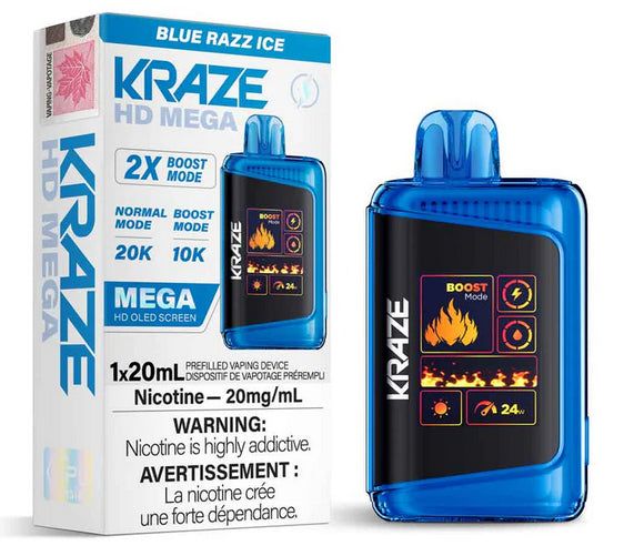 krasse vapes Kraze HD MEGA 20K Puff Disposable Vape | VapeCity Canada | East Coast  Distribution