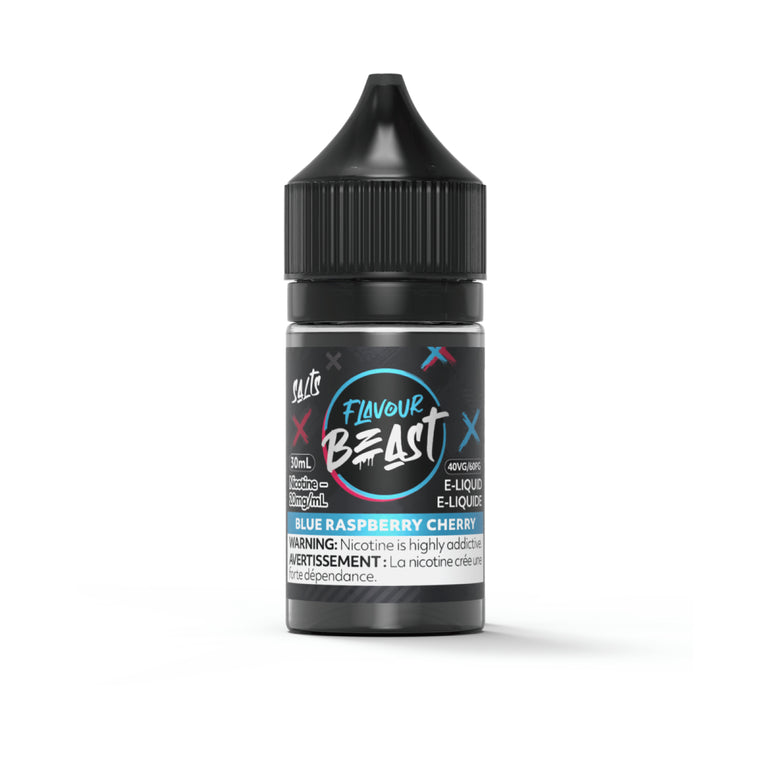 Flavour Beast e-liquid bottle with black cap on a white background