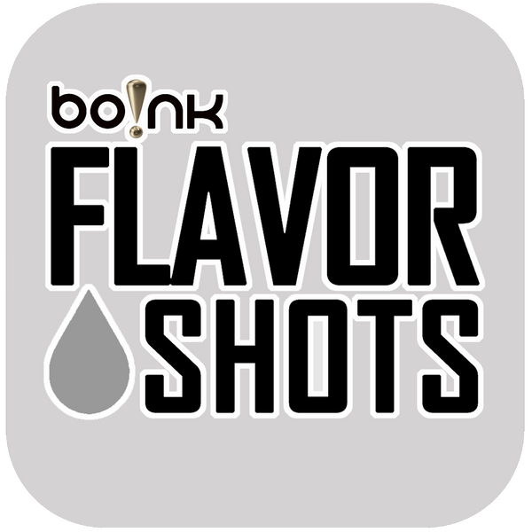bo!nk Flavor Shots logo on a gray background