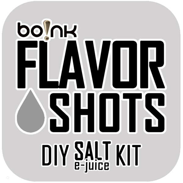 bo!nk Flavor Shots DIY Salt Kit logo on a gray background