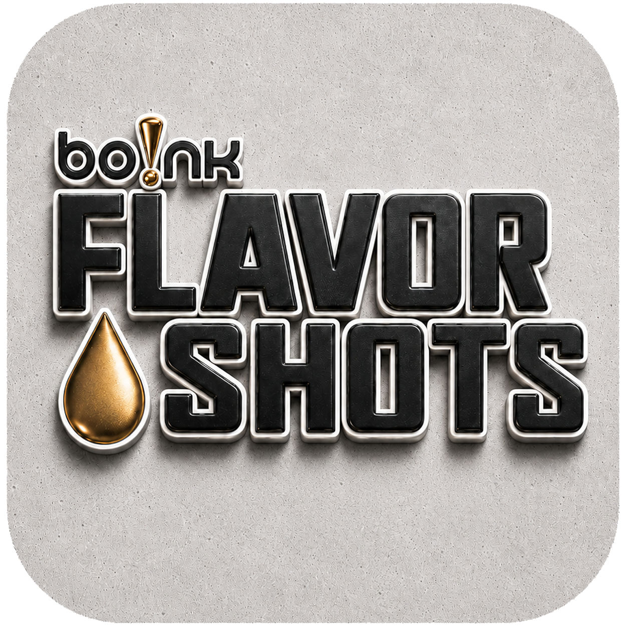 Bo!nk Flavor Shots logo on a textured gray background