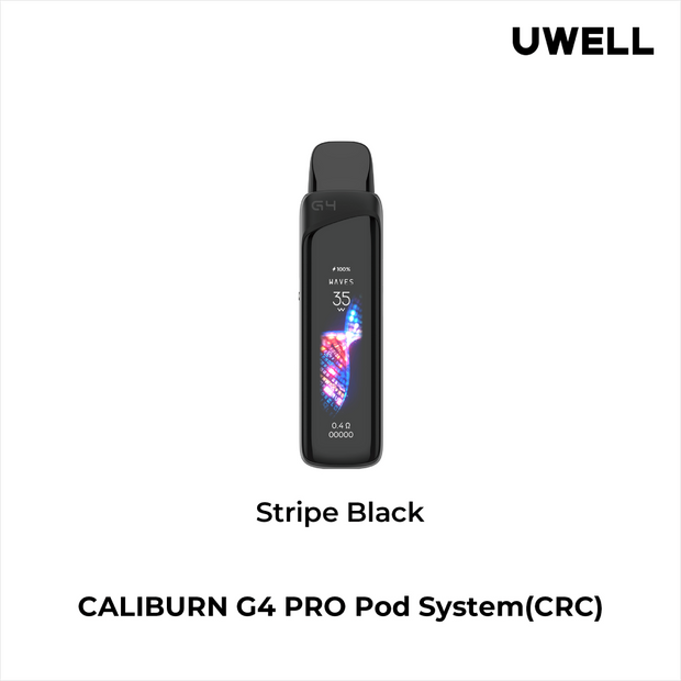 UWELL Caliburn G4 Pro Pod System Stripe Black on a white background