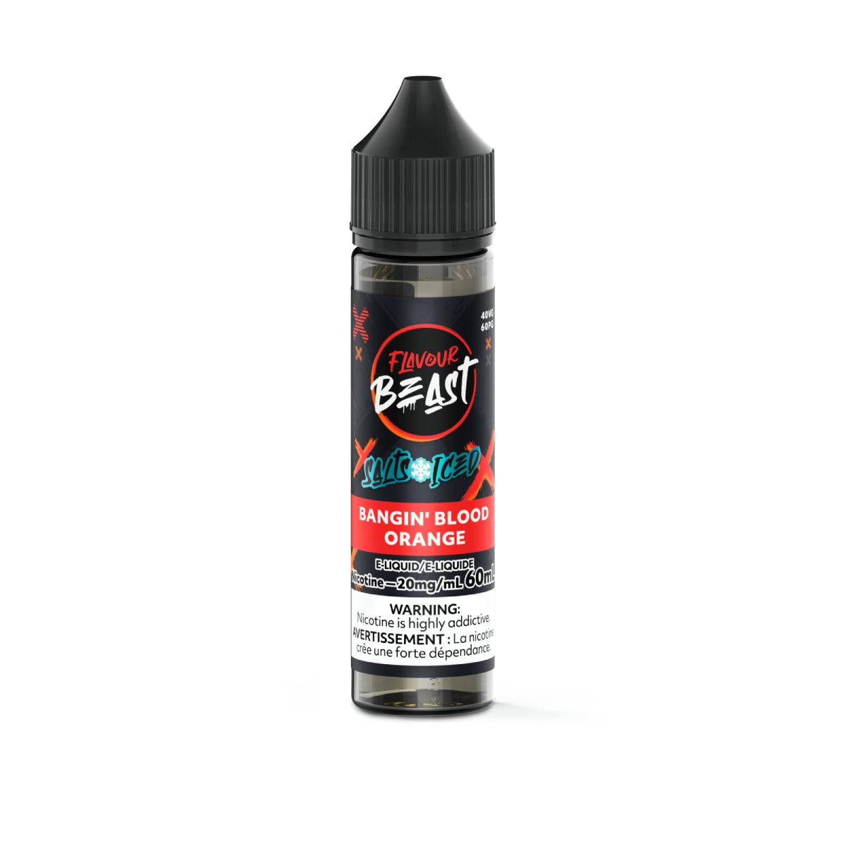 Flavour Beast Bangin' Blood Orange vape juice bottle on a white background