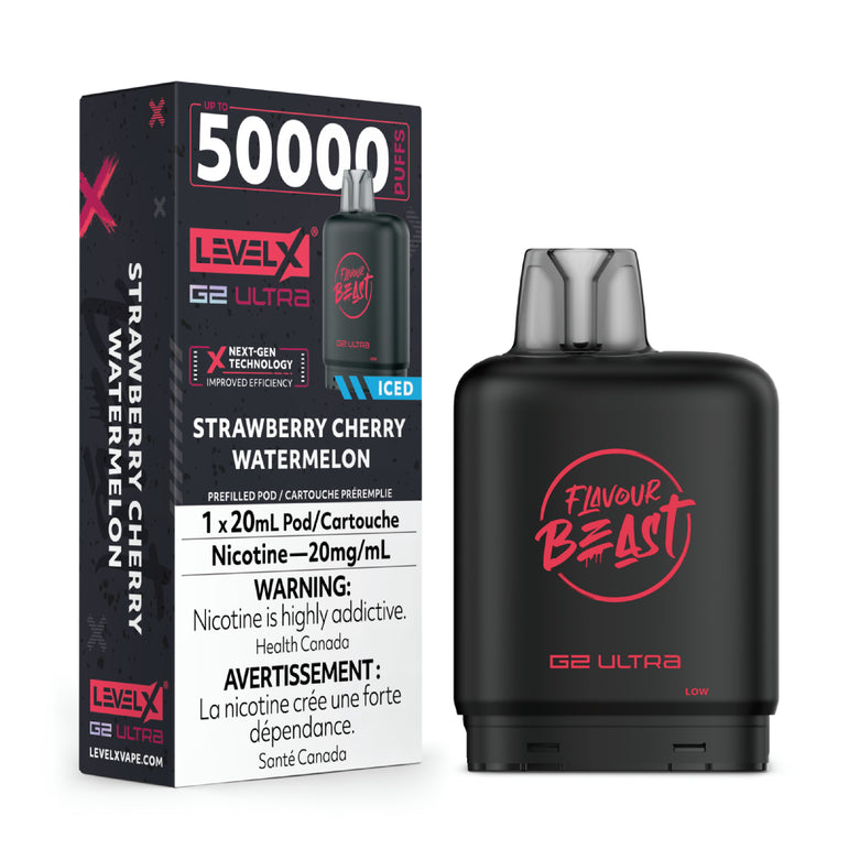 Flavour Beast G2 Ultra vape device with Level X packaging on a white background