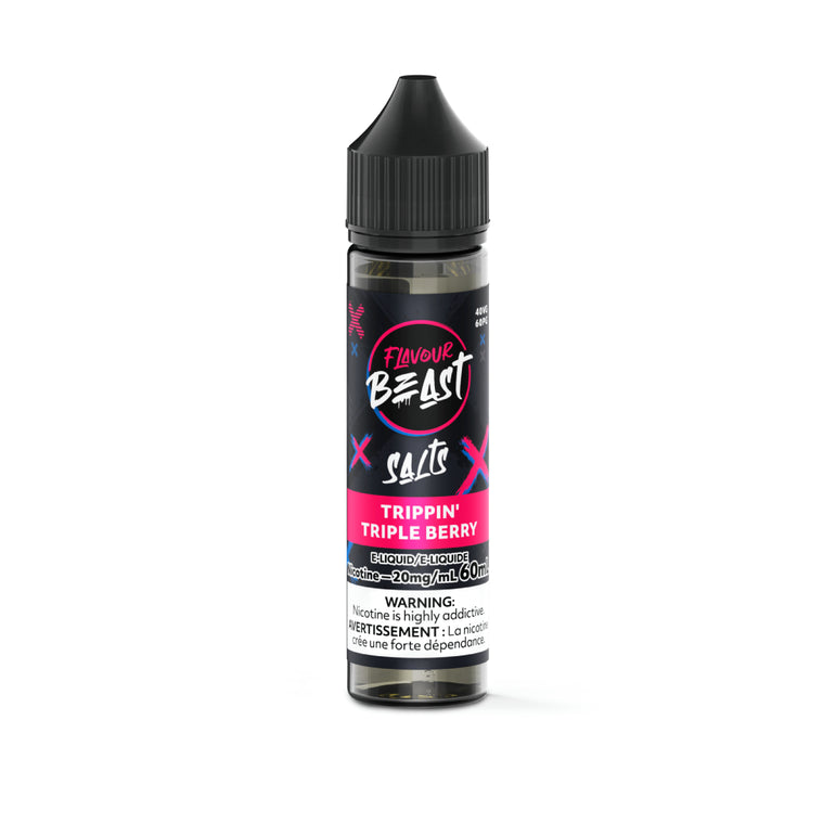 Flavour Beast e-liquid bottle with black cap on a white background