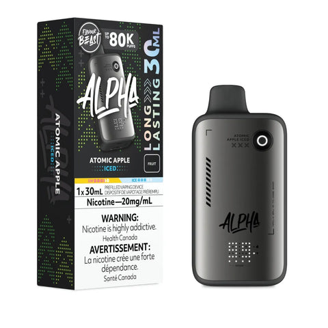 Flavour Beast Alpha vape device with packaging on a white background