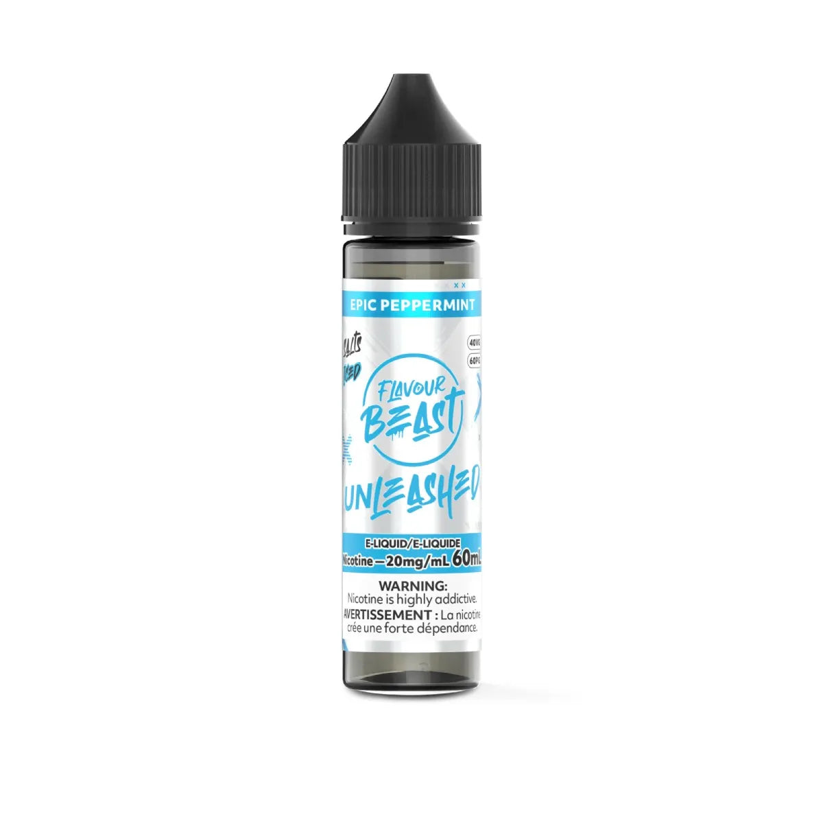 Flavour Beast Uleashed Epic Peppermint e-liquid bottle on a white background