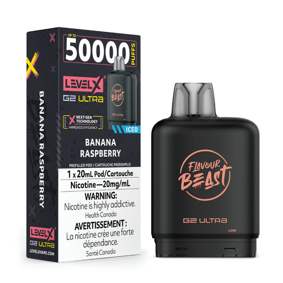 Flavour Beast G2 Ultra vape device with Level X packaging on a white background