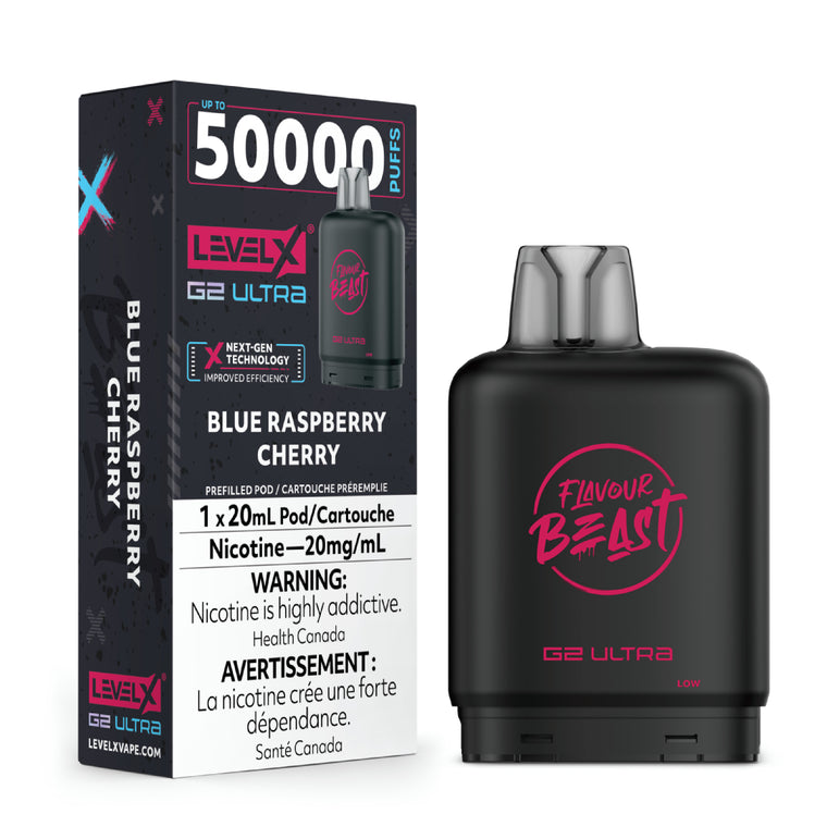 Flavour Beast G2 Ultra vape device with Level X packaging on a white background