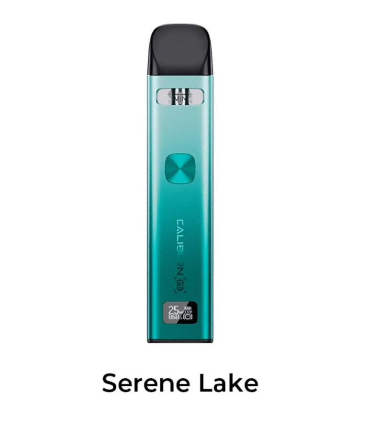 Caliburn G3 vape pod device in Serene Green on a white background