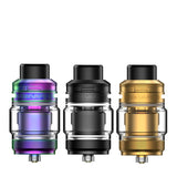 Three Geekvape Z sub-ohm tanks with different color options on a white background