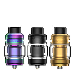 Three Geekvape Z sub-ohm tanks with different color options on a white background