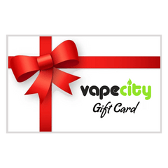 Vapecity gift card with a red ribbon on a white background