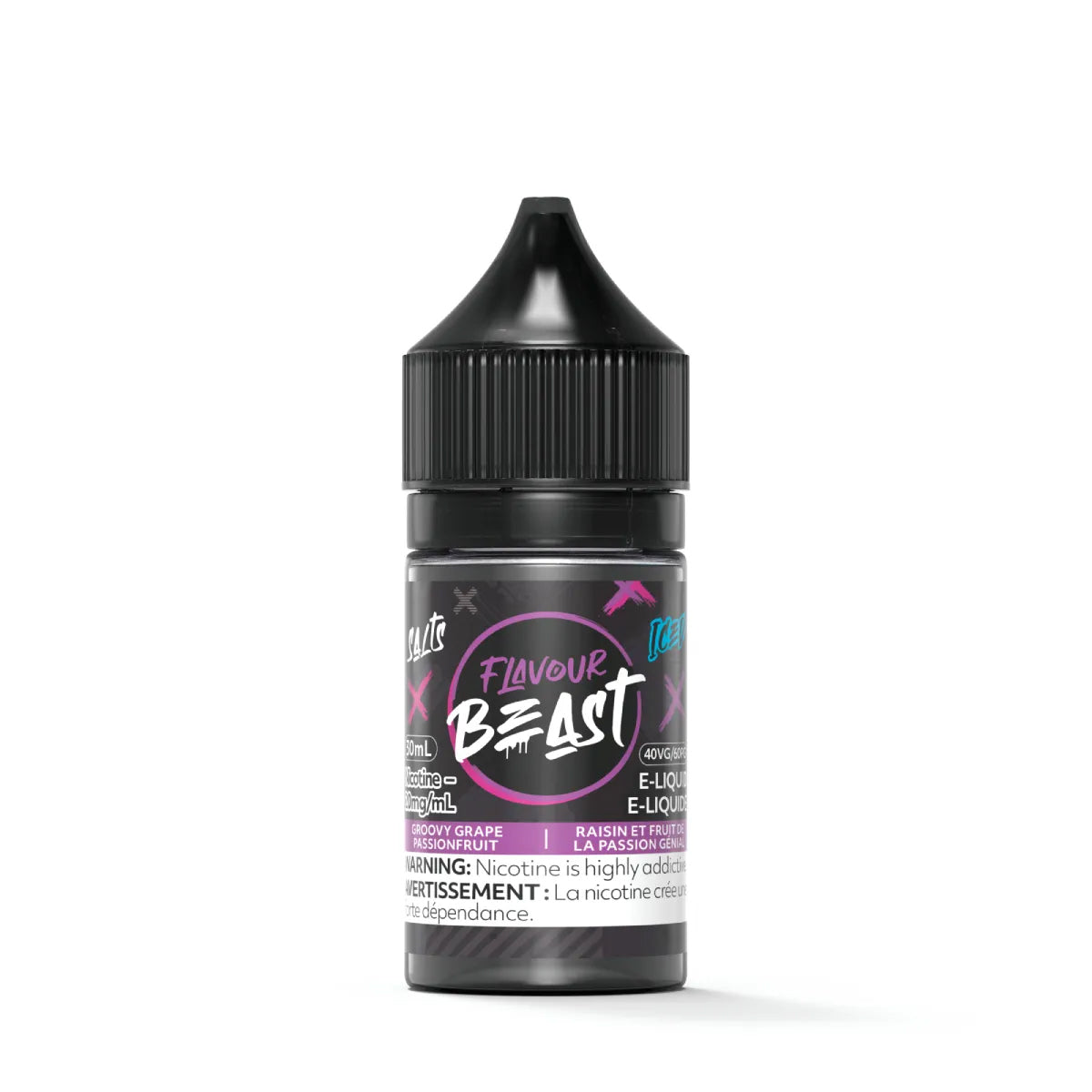 Flavour Beast salt e-juice Groovy Grape Passionfruit flavor 30ml.