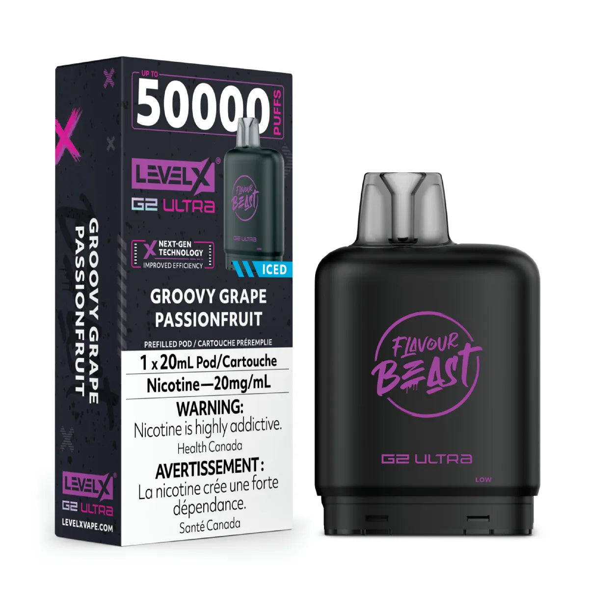 Flavour Beast vape device and packaging on a white background
