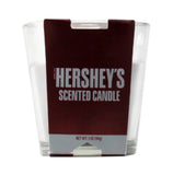 Hershey's scented candle with a brown label on a white background