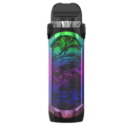Smok IPX 80 Vape device with colorful rainbow marbled design on a white background