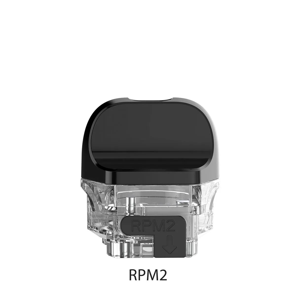 SMOK IPX80 RPM2 pod clear and black RPM2 vape pod on a white background