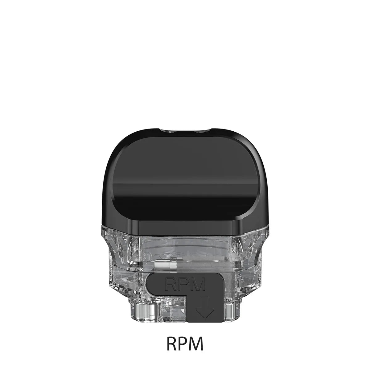 IPbX80 RPM pod lack and clear vaping device with 'RPM' branding on a white background