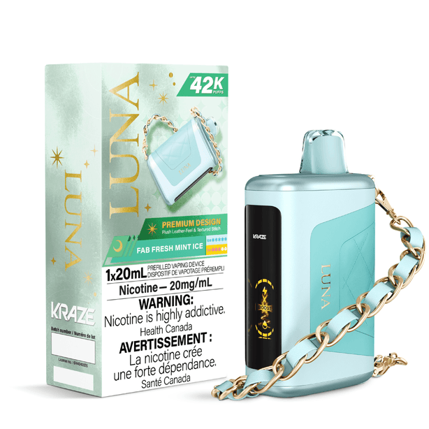 Kraze Luna vape device with packaging on a white background