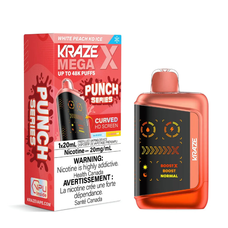 Kraze vape device and packaging on a white background
