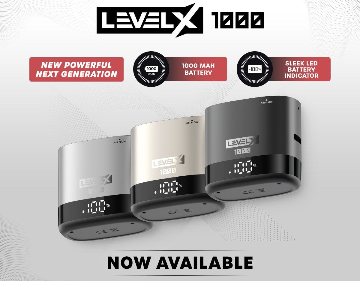 Three LEVELX power banks on a white background with branding and product features highlighted.
