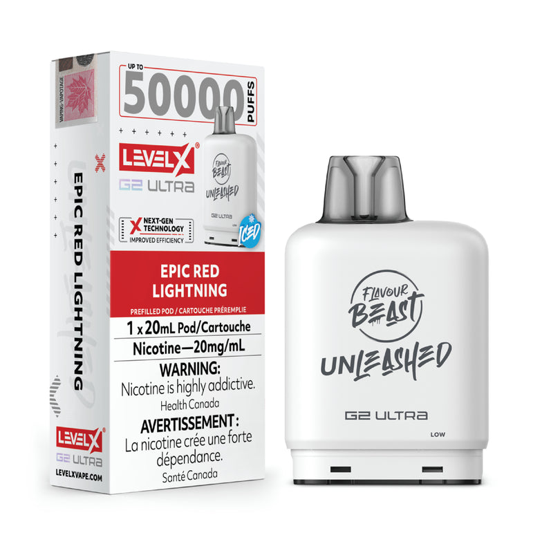 G2 Ultra vape device and Level X packaging on a white background