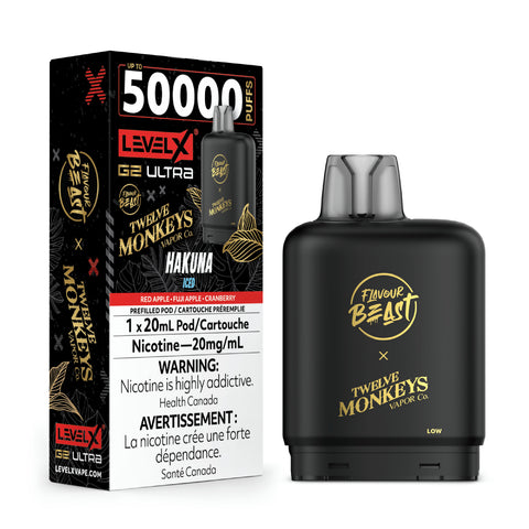 Vape device and packaging with 'Twelve Monkeys' branding on a white background