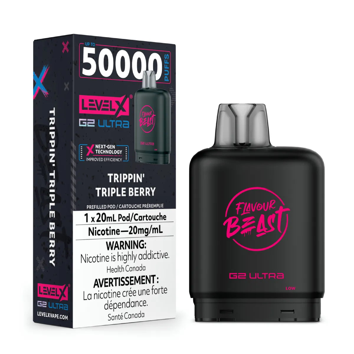 Flavour Beast vape device and packaging on a white background