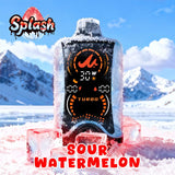 Mr. Fog Aura Splash Sour Watermelon vape on ice back ground