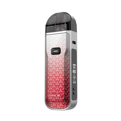 Vape device with red and gray gradient on a white background