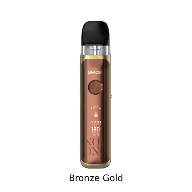A SMOK Axis Bronze Gold pod vape device with a black mouthpiece, shown against a plain white background with the text 'Bronze Gold' underneath.