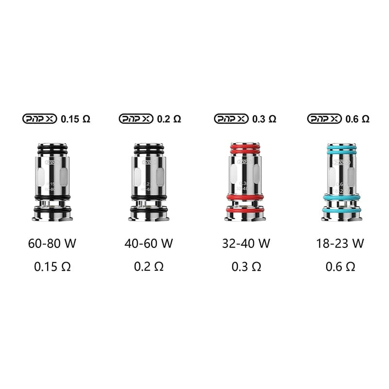 4 VooPoo PNP X coils on a white background.