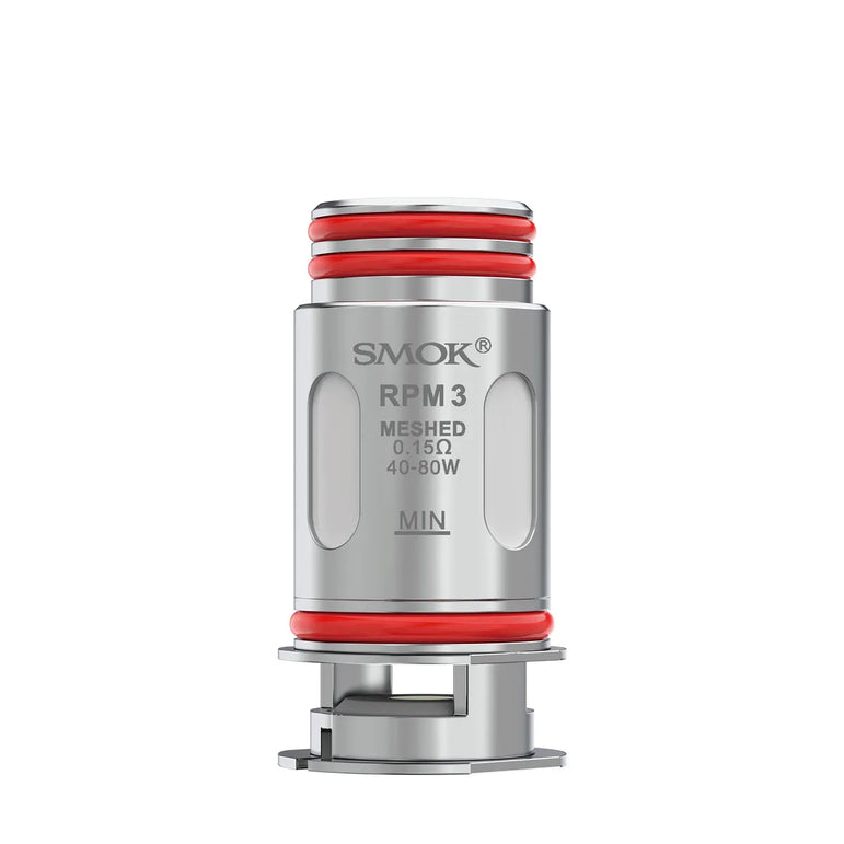 SMOK RPM3 vaping coil with red gaskets on a white background