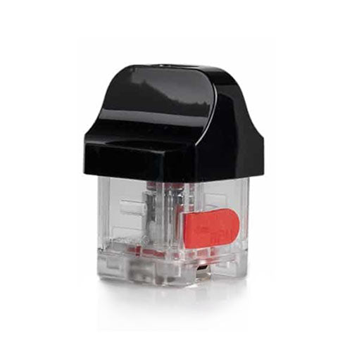 SMOK RPM 40 clear vape device with black top and red button on a white background