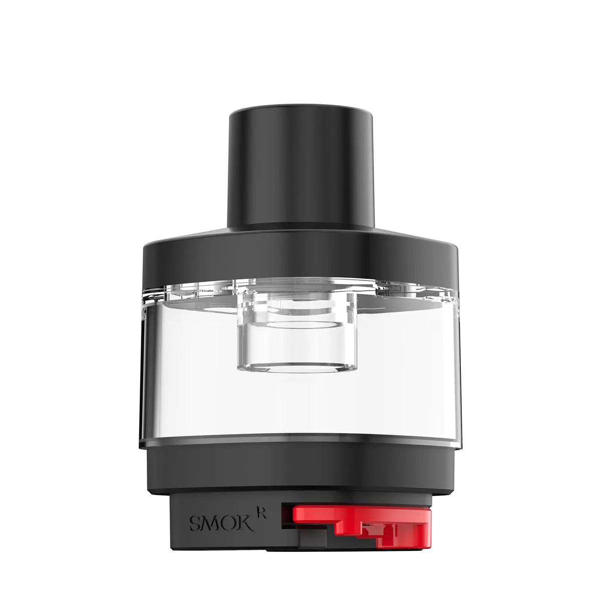SMOK RPM5 pod black and clear vaping device with red accent on a white background