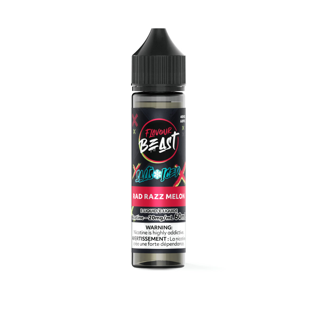 Flavour Beast vape juice bottle on a white background