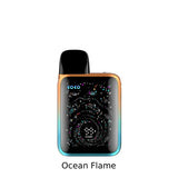 Vaping device Caliburn G5 KOKO with digital display on a white background, labeled 'Ocean Flame'.