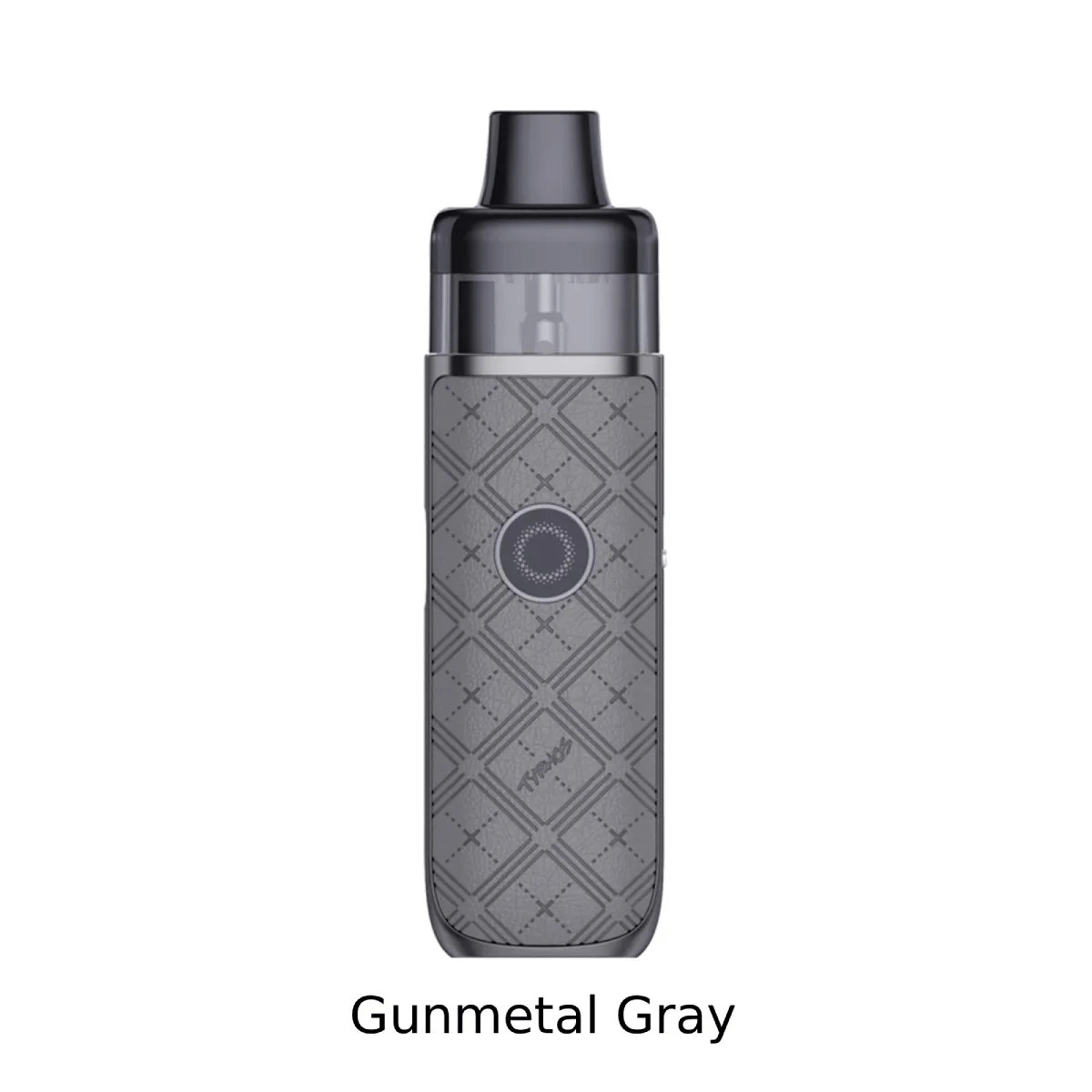 Burgundy gunmetal gray UWell Typhos vape device with textured pattern on a white background.