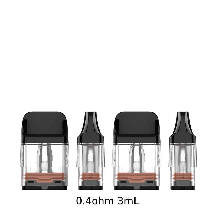 4 Vaporesso XROS Corex 0.4ohm 3ml replacement pods on a white background.