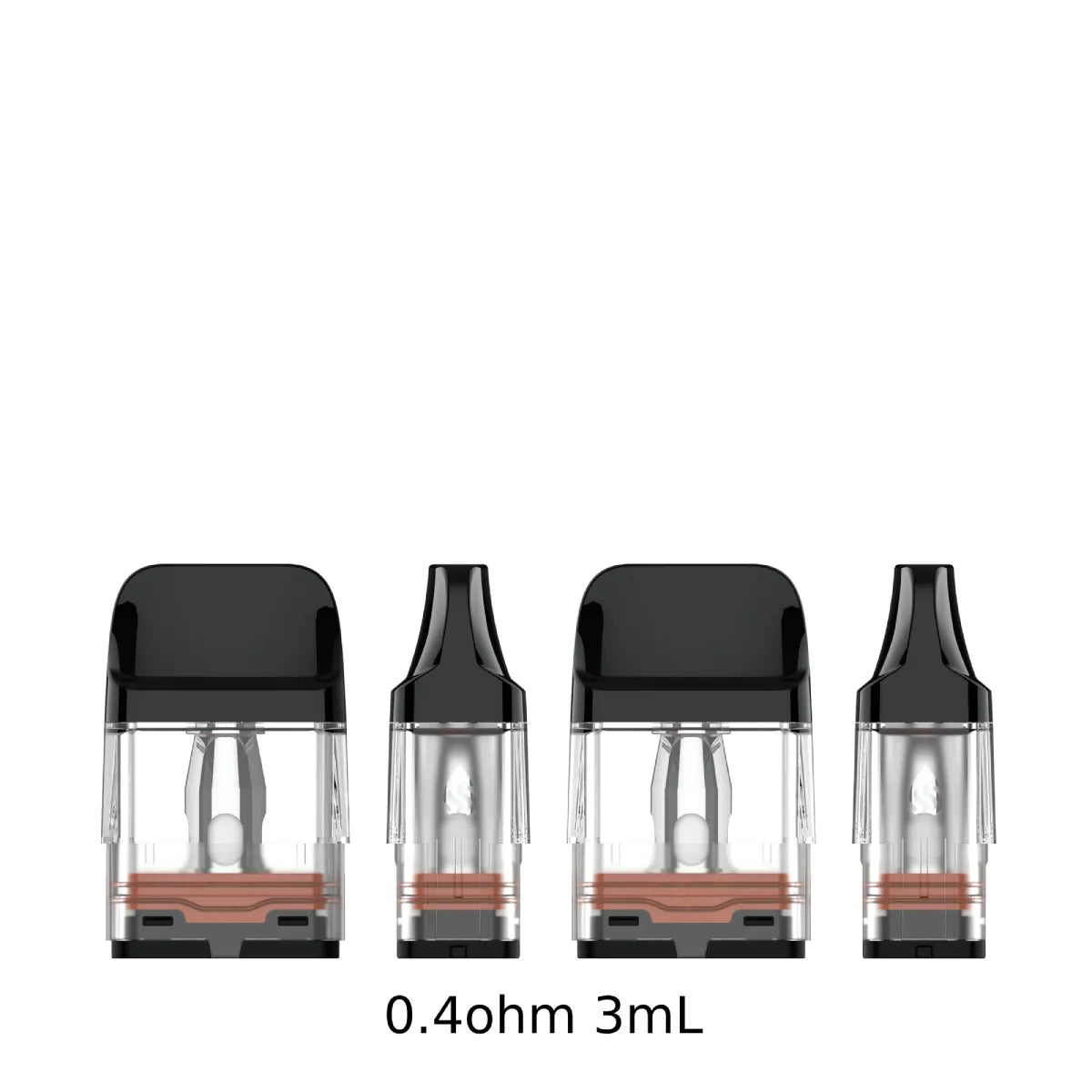 4 Vaporesso XROS Corex 0.4ohm 3ml replacement pods on a white background.