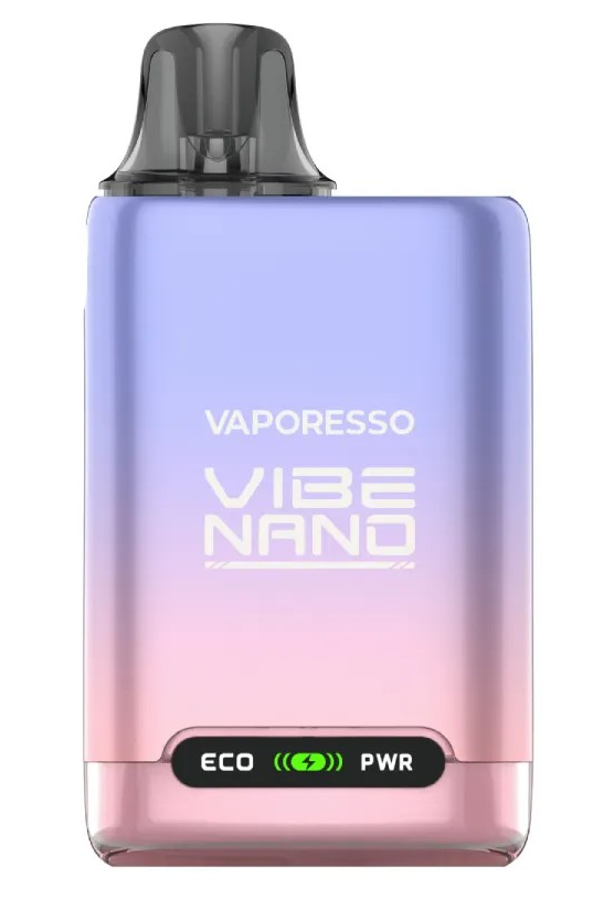 Vaporesso Vibe Nano vaping device with gradient design on a white background