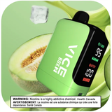 Green VICE BOX 2 ape device with digital display on a green background with melon slices
