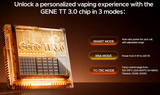 GENE TT 3.0 vaping chip with features highlighted on a dark background