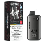 Alpha Famous Fruit KO vape device with packaging on a white background