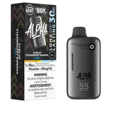 Alpha STR8 Up Strawberry Banana vape device with packaging on a white background